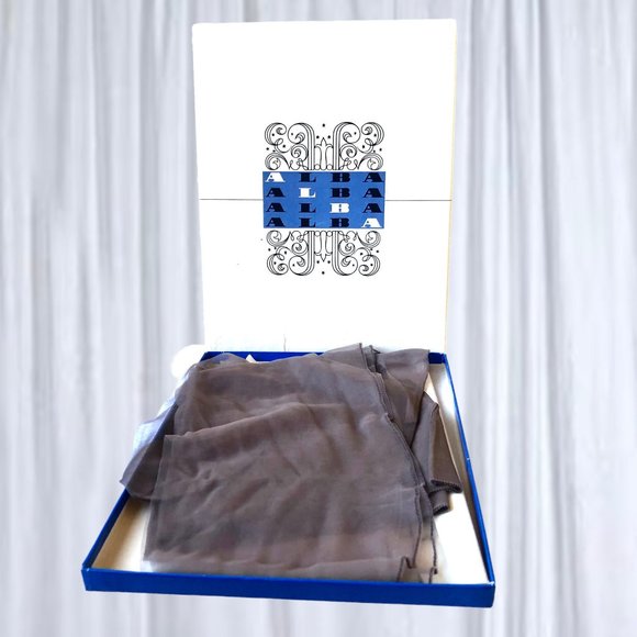 Alba Nylon Stockings Dark SEAM Sheer Leg Garter Hosiery New in Open Box 9 1/2/32 - Picture 2 of 12